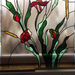 Farebná Vitráž s Letnými Kvetmi Výplň Okna