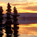 Stone balance in the sunset in Hungary by tamas kanya