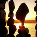 Stone balance art in the sunset in Hungary by tamas kanya