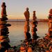 Stone balance art in the sunset in Hungary by tamas kanya