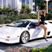 Lamborghini Diablo and Car Babe