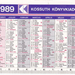 1989 - Kártyanaptár-Card Calendar