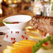 Érlelt bélszín steak színesbors mártással, burgonyakrokettel