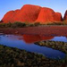 red mountain with lake