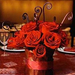 vörös rózsa asztaldísz