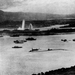 Aerial view of the initial blows struck against American ships, 