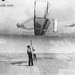 Dan Tate and Wilbur Wright flying 1902 glider as a kite, Sept. 1