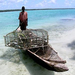Fisher and fish trap Pemba