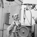 Venus, the bulldog at the wheel of HMS VANSITTART.
