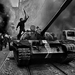 black and white military riot revolution tanks protest t55 2324x