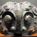 Dinastia shang, finemento decorativo a forma di maschera zoomorf