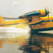 Canadair CL-215T takes on water