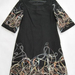 90804A-12A ANNASUI BLACK WOOL COTTON DRESS SIZE 2 4 6 PRICE USD 